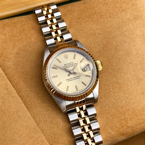 rolex pre-owned datejust champagne dial jubilee bracelet ladies watch 69173csj|Rolex lady Datejust gold.